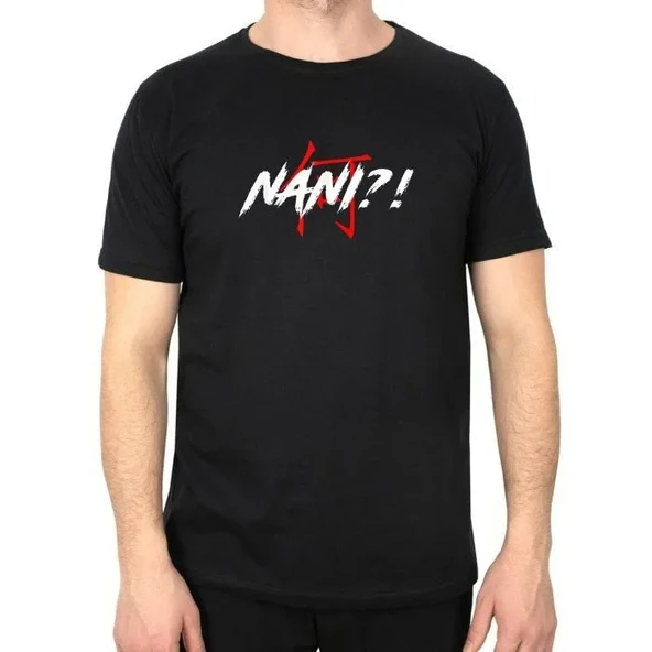 Unisex Bisiklet Yaka Baskılı Oversize T-shirt - Siyah ürün görseli 1