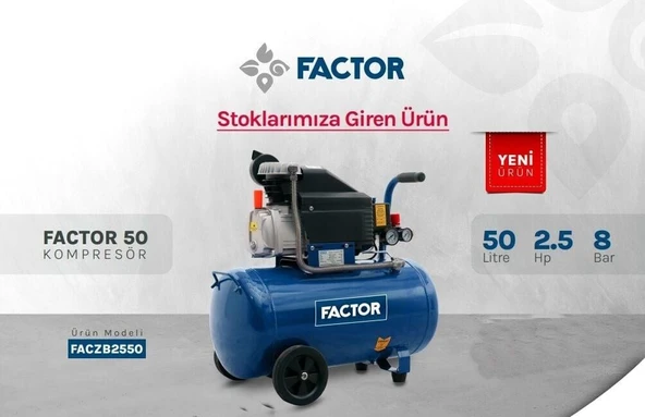 Factor FACZB2550 Hava Kompresörü 50 Lt - Resim 2