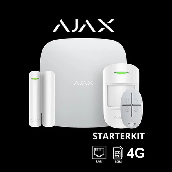 Ajax StarterKit 4G Kablosuz Alarm Kiti - Beyaz ürün görseli 1