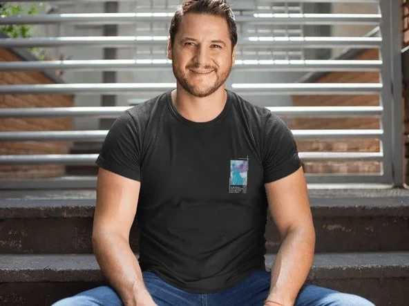 Erkek Bisiklet Yaka Baskılı Oversize T-shirt - Siyah ürün görseli 1