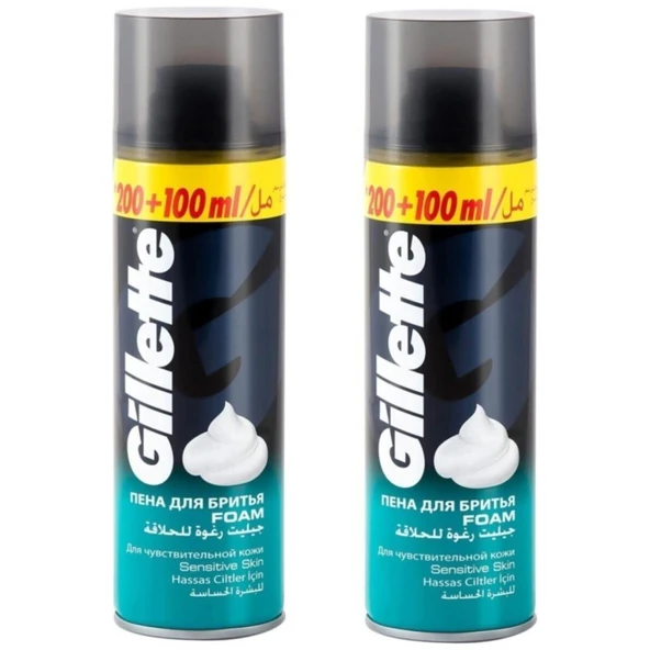 Gillette Hassas Ciltler İçin Tıraş Köpüğü 300 ml x 2 Adet ürün görseli 1