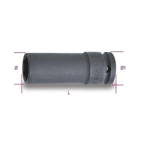 Beta 720LS Uzun İnce Tip 1/2'' Havalı Lokma 21mm ürün görseli 1