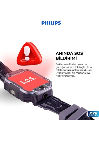 Philips W2215A Akıllı Çocuk Saati Mor (Distribütör Garantili) - Resim 2