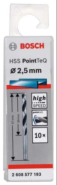 Bosch HSSPointTeQ Metal Matkap Ucu 2.5 mm 10"lu ürün görseli 1