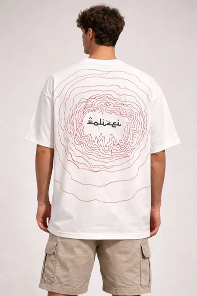Erkek Bisiklet Yaka Baskılı Kısa Kollu Tişört Streetwear Günlük Basic Pamuklu T-shirt - Beyaz ürün görseli 1