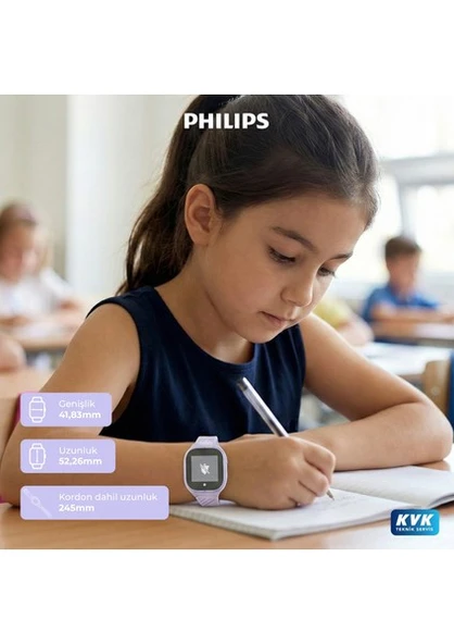 Philips W200A Akıllı Çocuk Saati Mor (Distribütör Garantili) - Resim 4