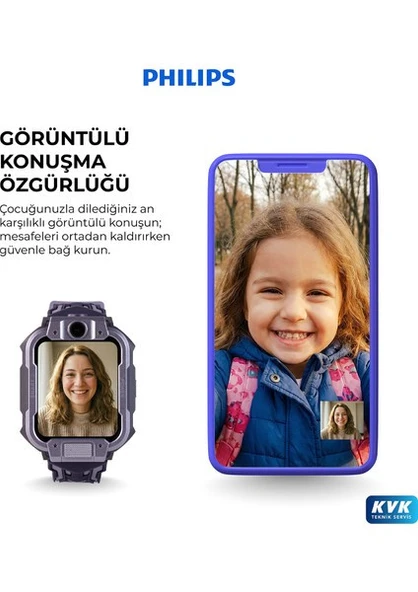 Philips W2215A Akıllı Çocuk Saati Mor (Distribütör Garantili) - Resim 6