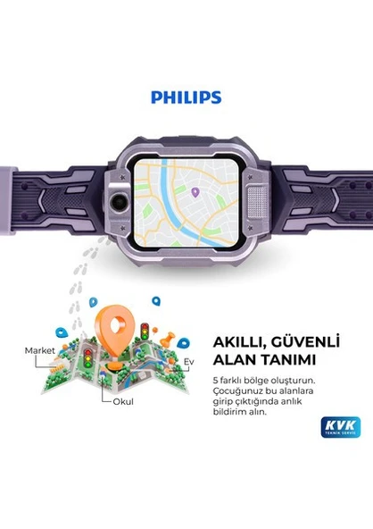 Philips W2215A Akıllı Çocuk Saati Mor (Distribütör Garantili) - Resim 8