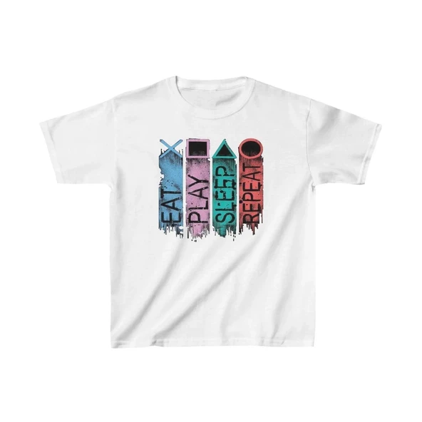 Unisex Çocuk Baskılı T-shirt - Beyaz ürün görseli 1
