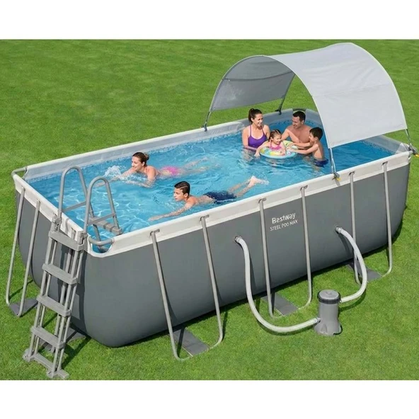 Bestway Steel Pro MAX Yer Üstü Prefabrik Dikdörtgen Havuz Seti 412 cm x 201 cm x 122 cm 56456 BW625 ürün görseli 1