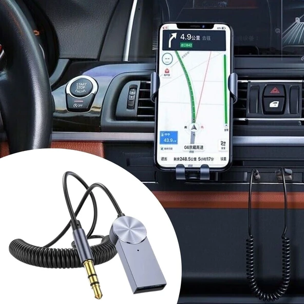 Araba için Bluetooth Aux Alıcısı Wireless Araç Kiti ürün görseli 1
