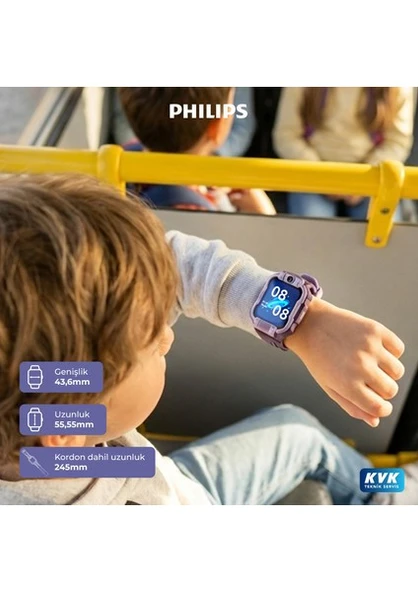 Philips W2215A Akıllı Çocuk Saati Mor (Distribütör Garantili) - Resim 3