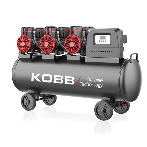 KOBB KBK100S 100 Lt Üç Motorlu Yağsız Sessiz Taşınabilir Hava Kompresörü 6.0HP -8Bar ürün görseli 1