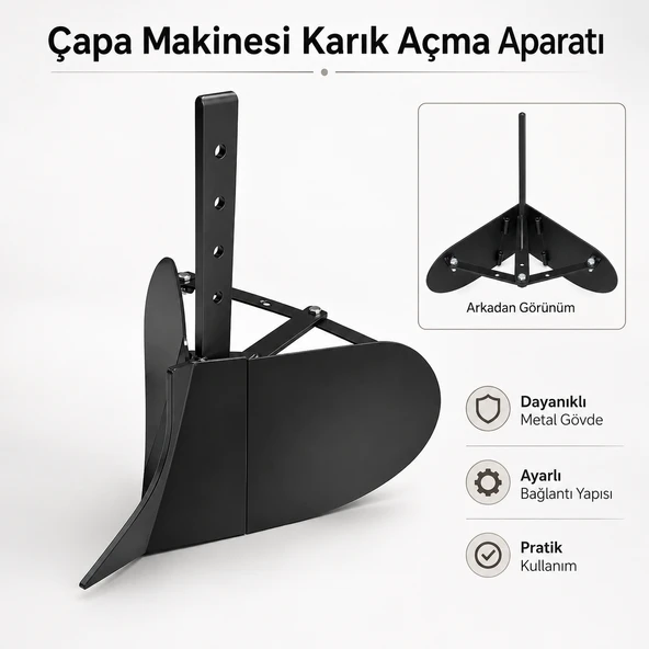 Çapa Makinesi Makinası Karık Arık Ark Açma Aparatı Pulluğu Su Yolu Açma Bahçe Toprak Sürme Pulluk ürün görseli 1