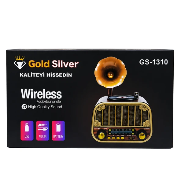 Gold Silver GS-1310 Nostaljik Tasarım Bluetooth  Radyo ürün görseli 1
