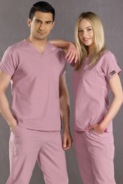 ÇİZGİ MEDİKAL Dr Greys Terikoton Takım - Gül Kurusu ürün görseli 1