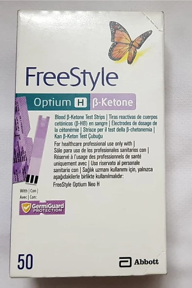Freestyle Abbott Optium H Kanda Keton Test Kiti Strip Ketone -test Ölçüm Çubuğu–(50’li Keton Stribi) ürün görseli 1
