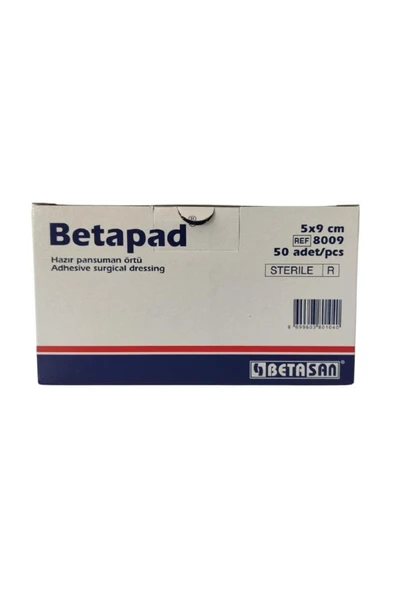 Betafix Betapad Steril Hazır Pansuman Yara Örtüsü 5cm X 9cm 50 Adet ürün görseli 1