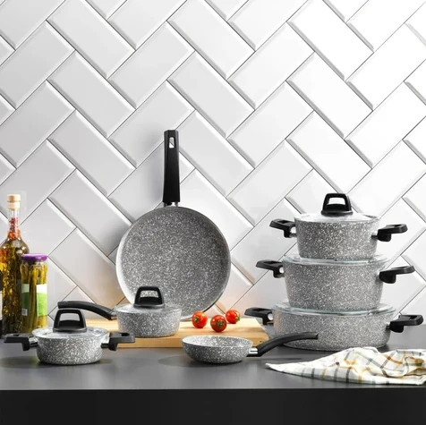 Schafer Dark Storm 12 Parça Tencere Seti - Resim 5