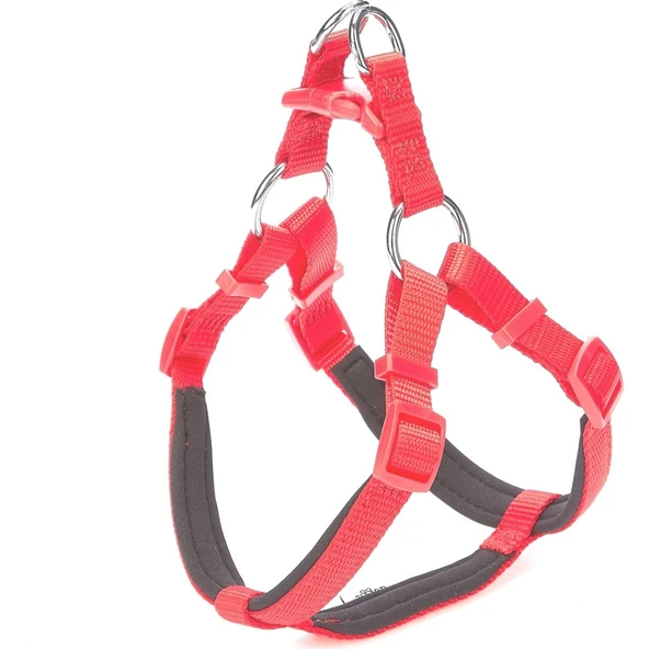 Doggie Konforlu Dokumadan El Yapımı Ronin Model Köpek Göğüs Tasması XS-1,5x35-45cm - Red ürün görseli 1