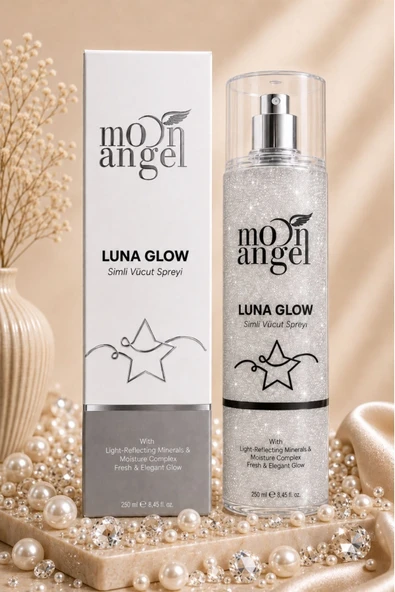 Luna Glow Simli Vücut Spreyi 250 ml Nemlendirici Işıltılı Body Mist ürün görseli 1