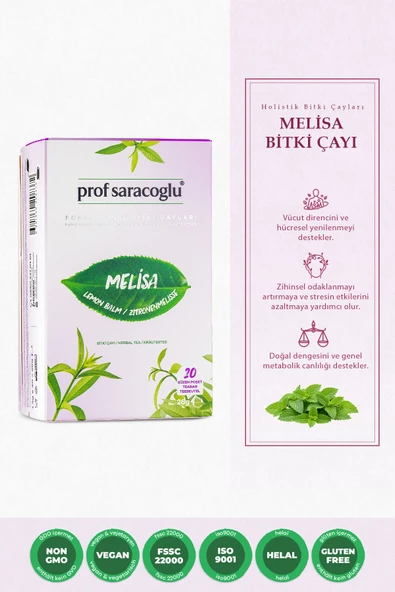 prof saracoğlu Melisa (LİMON OTU) Bitki Çayı 20'li ürün görseli 1