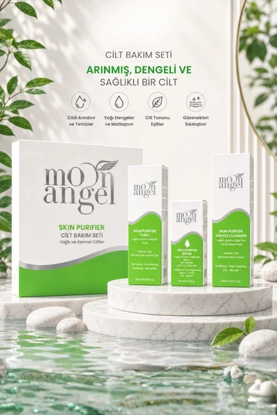 Skin Purifier 3 lü Cilt Bakım Seti Yağlı ve Karma Ciltler İçin Temizleyici Jel Tonik ve Serum Seti ürün görseli 1
