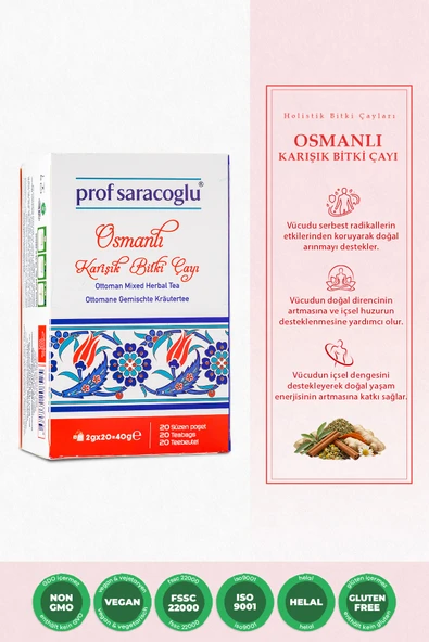 prof saracoğlu Osmanlı Karışık Bitki Çayı 20'li ürün görseli 1