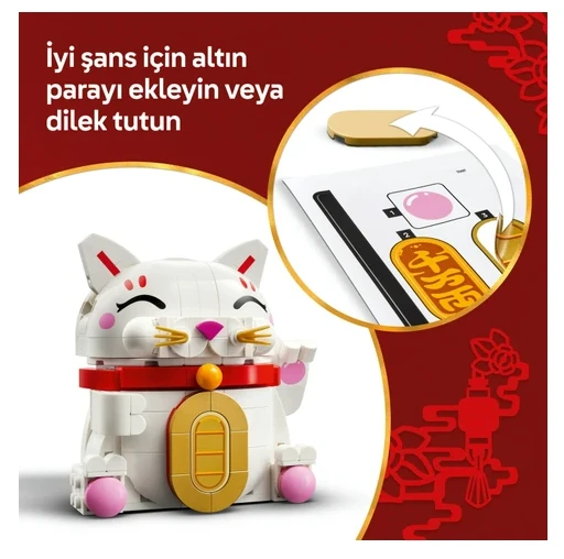 LEGO Şanslı Kedi 40813  9 Yaş ve Üzeri Çocuklar için Yaratıcı Oyuncak Yapım Seti 280 Parça ürün görseli 1