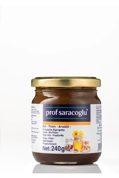 prof saracoğlu Bal & Polen & Arı Sütü & Propolis Karışımı 240 G ürün görseli 1