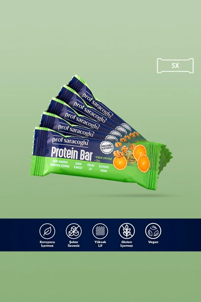 prof saracoğlu Protein Bar Kabak Çekirdeği İçeren 5 Adetlik Atıştırmalık Paket ürün görseli 1