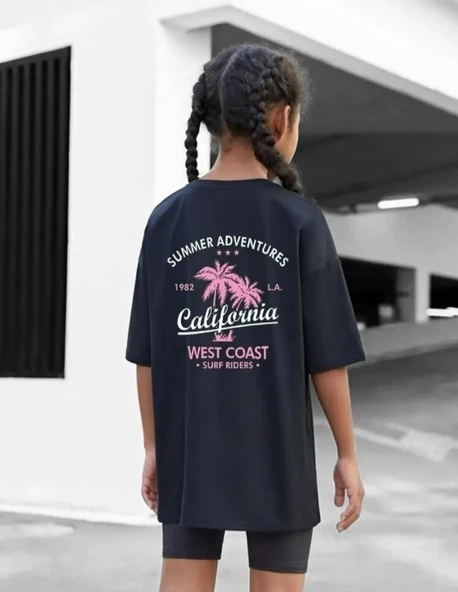 Çocuk Unisex Baskılı T-shirt - Siyah - Resim 2