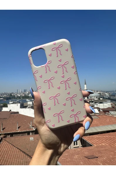ARTEBA Global iPhone 13 Uyumlu İçi Kadife Baskılı Krem Telefon Kılıfı ürün görseli 1