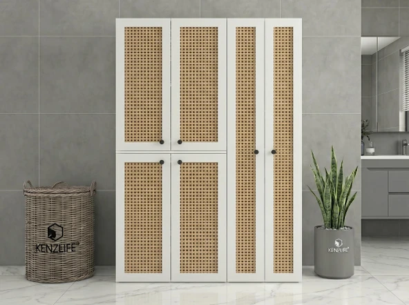 Kenzlife çamaşır-kurutma makinesi dolabı yaromira mat beyaz 180*120*64 hazeran kare kapak suntalam gövde ürün görseli 1