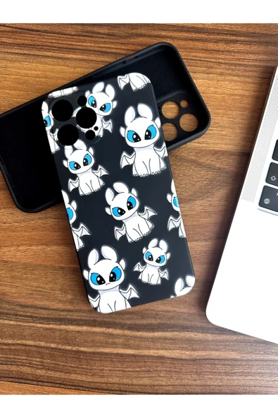 ARTEBA Global iPhone 13 Uyumlu İçi Kadife Baskılı Siyah Telefon Kılıfı ürün görseli 1