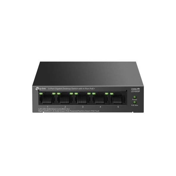 TP-Link LS105GP 5Port 10/100/1000 Mbps Gigabit PoE Switch ürün görseli 1