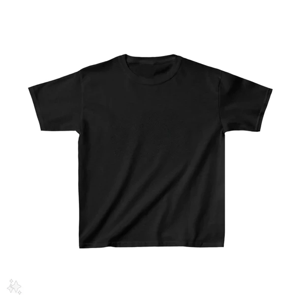 Çocuk Unisex Basic T-shirt - Siyah - Resim 2