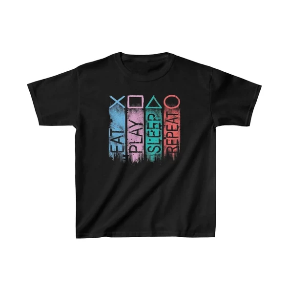 Unisex Çocuk Baskılı T-shirt - Siyah ürün görseli 1