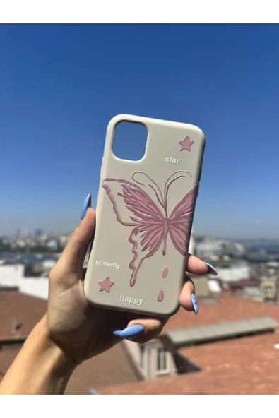 ARTEBA Global iPhone 17 PRO MAX Uyumlu İçi Kadife Baskılı Krem Telefon Kılıfı ürün görseli 1