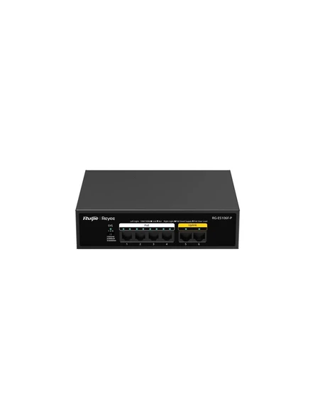 Ruijie-Reyee Rg-Es106F-P 4 Port Poe+ 10-100-1000 Mbps+2 Port 10-100 Mbps Uplink Switch ürün görseli 1