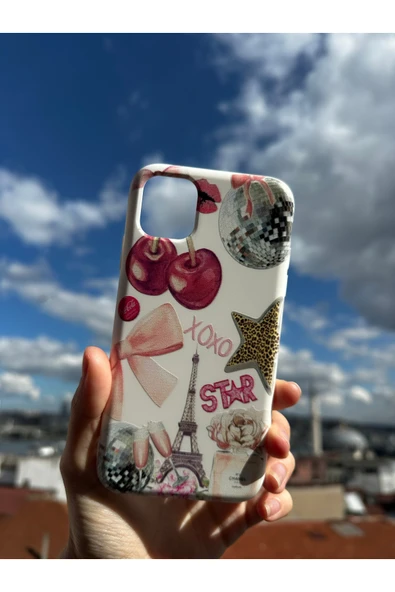 ARTEBA Global iPhone 15 Pro Uyumlu Baskılı Beyaz Telefon Kılıfı ürün görseli 1