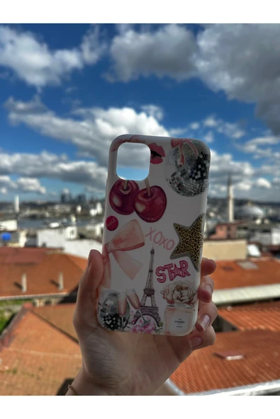 ARTEBA Global iPhone 15 Uyumlu Baskılı Beyaz Telefon Kılıfı ürün görseli 1