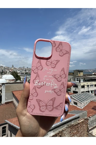 ARTEBA Global iPhone 17 PRO Uyumlu İçi Kadife Baskılı Pembe Telefon Kılıfı ürün görseli 1
