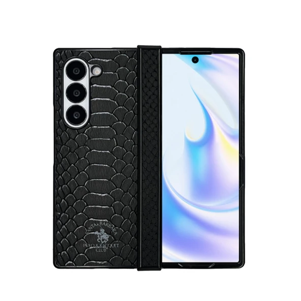 Santa Barbara Polo Racquet Club Samsung Galaxy Z Fold 6 Kılıf Pu Deri Timsah Tasarım Business Knight Kapak ürün görseli 1