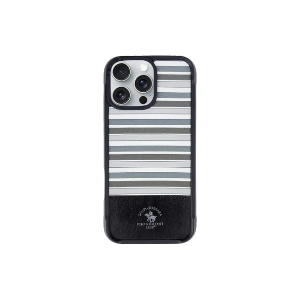 Santa Barbara Polo Racquet Club iPhone 16 Pro Max Kılıf Isaac Süet Pu Deri Çift Desenli Kapak ürün görseli 1