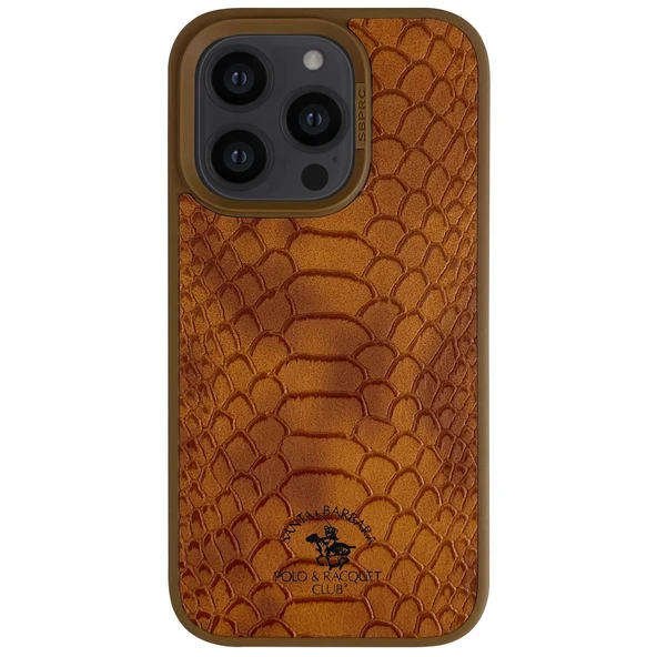 Santa Barbara Polo Racquet Club iPhone 14 Pro Kılıf Pu Deri Timsah Tasarım Business Knight Kapak ürün görseli 1