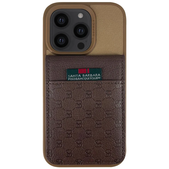 Santa Barbara Polo Racquet Club iPhone 14 Pro Kılıf Cüzdanla Bitişik PU Deri Standlı İçi Süet Hulda Kapak ürün görseli 1