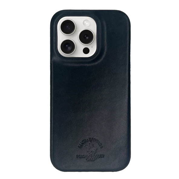 Santa Barbara Polo Racquet Club iPhone 15 Pro Max Kılıf Hakiki Deri M-Safe Şarja Uygun Elton Genuine Sert Kapak ürün görseli 1