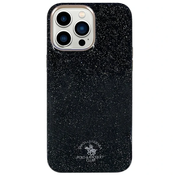 Santa Barbara Polo Racquet Club iPhone 14 Pro Kılıf Mekanik Tuşlu Simli Işıltılı Diaomand Seri Aurora Kapak ürün görseli 1