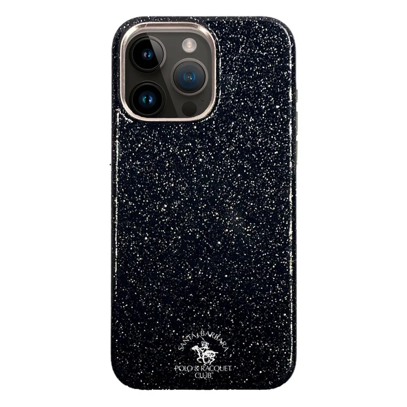 Santa Barbara Polo Racquet Club iPhone 15 Pro Kılıf Mekanik Tuşlu Simli Işıltılı Diaomand Seri Aurora Kapak ürün görseli 1